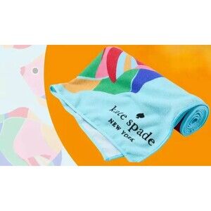 KATE SPADE TROPICAL FISH BEACH TOWEL 64" X 34" FISHTOWEL NEW Sealed